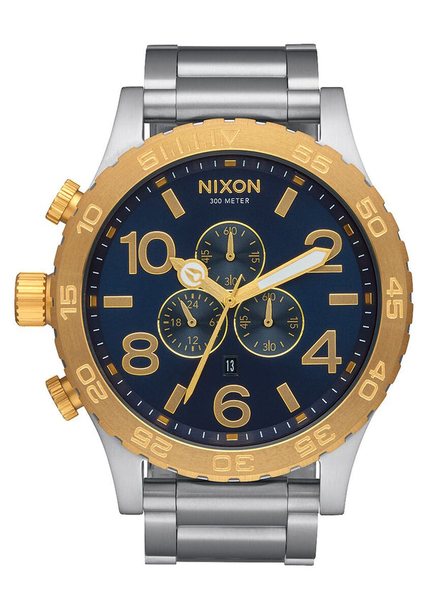 Nixon 51-30 Chrono Chronograph Silver & Gold Men's Watch  A083-1922 - Watches of America