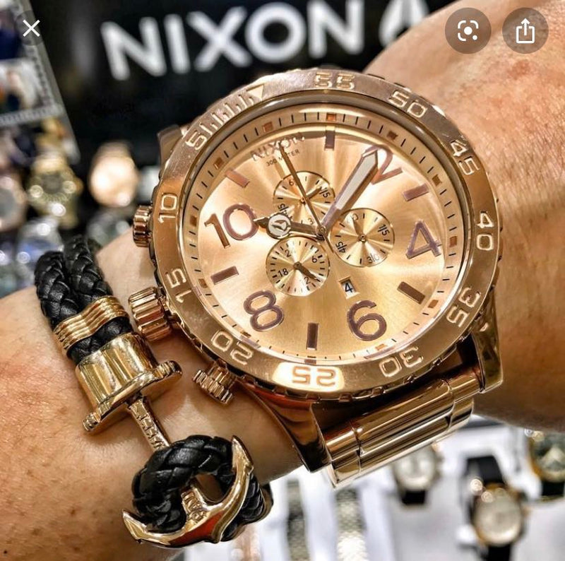 Nixon 51-30 Chrono Gold Blue Sunray Watch | Ozmosis | Watches
