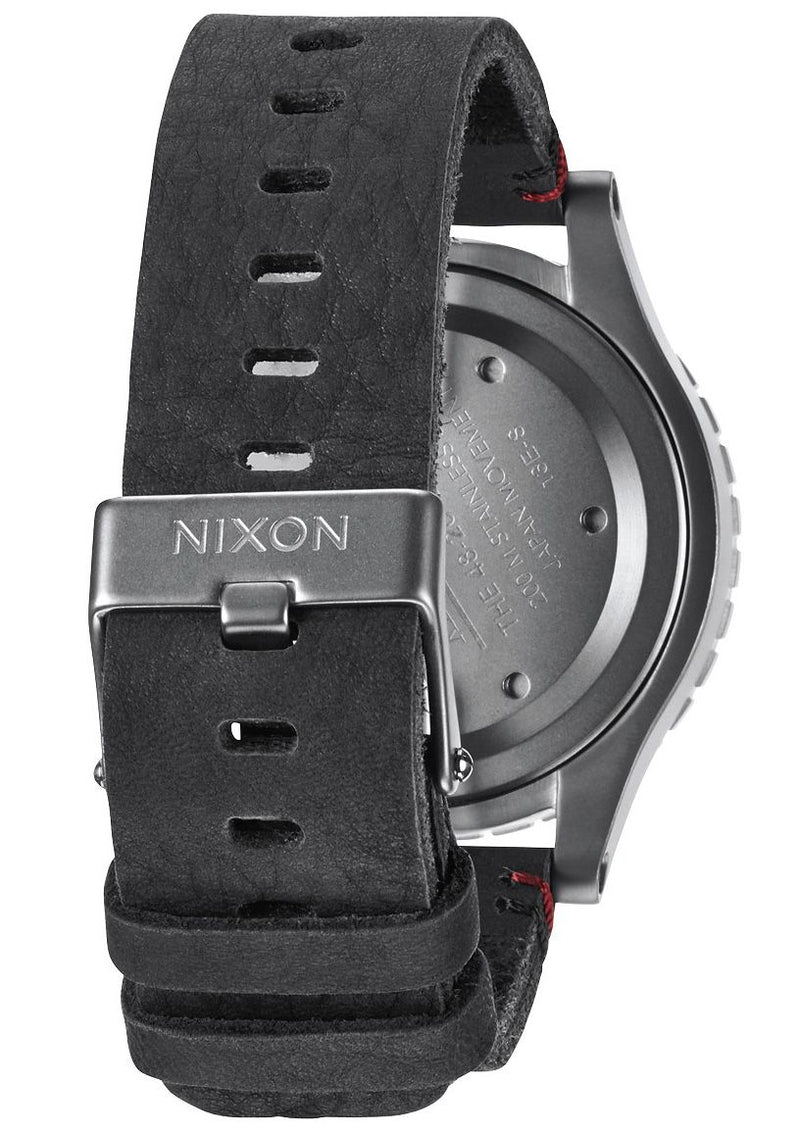 Nixon 48-20 Chronograph White Dial Black Leather Strap Men's Watch Men's Watch A363-486 - Watches of America #3