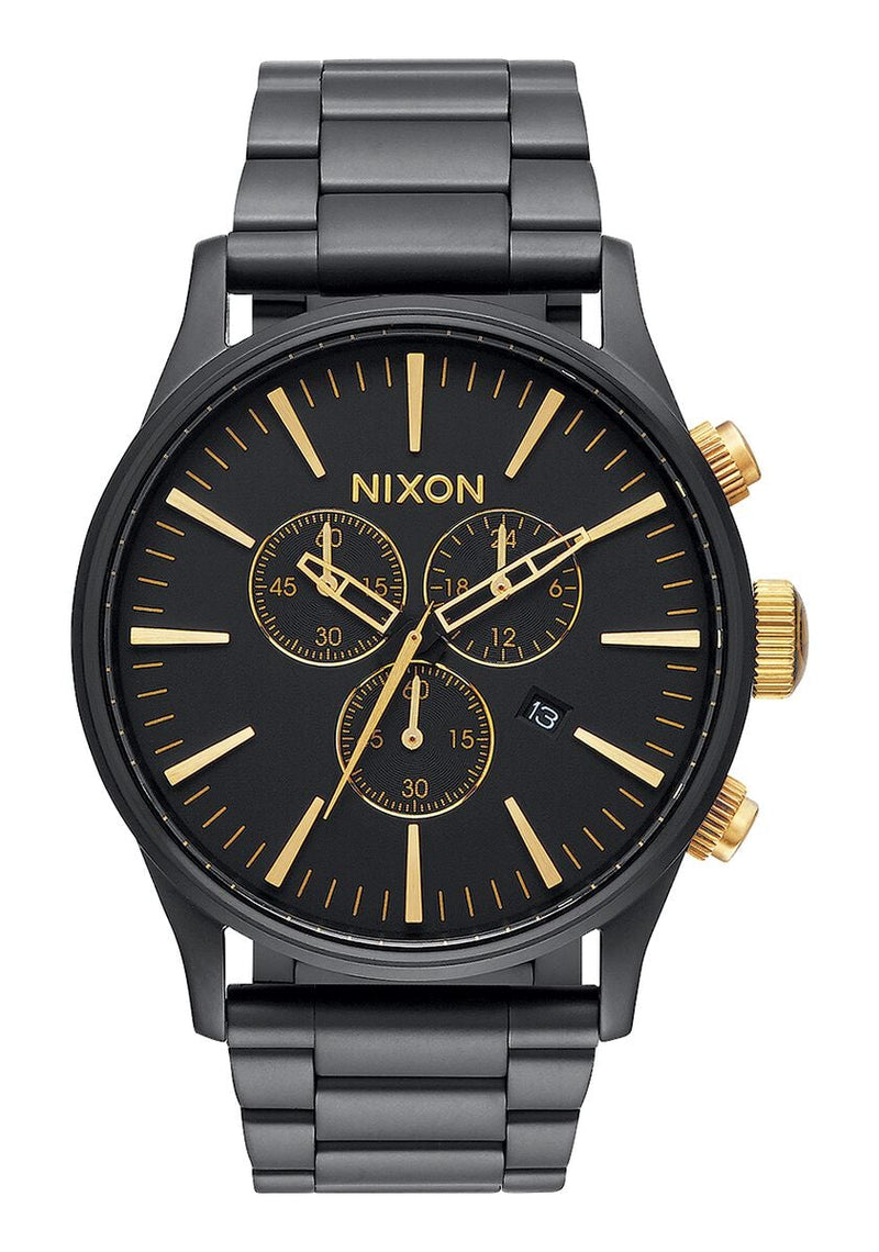 Nixon Sentry Chronograph Stainless Steel Black Dial  Men's Watch  A386-1041 - Watches of America