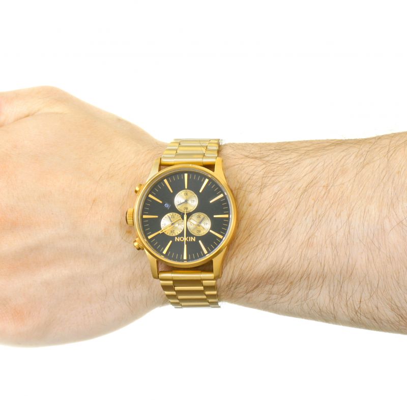 Nixon Sentry Chrono All Gold & Black Men's Watch Men's Watch A386