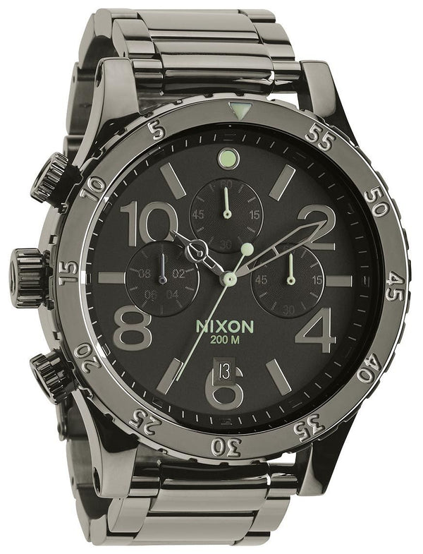 Nixon 48-20 Chrono Polished Gunmetal Lum Men's Watch Men's Watch  A486-1885 - Watches of America