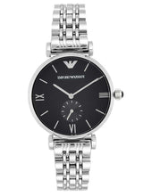 Emporio Armani Retro Black Dial Silver Men's Watch  AR1676 - Watches of America