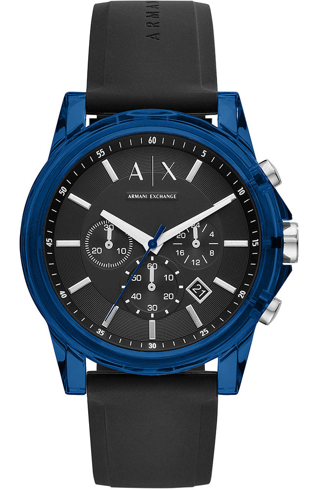 Armani Exchange Outerbanks Blue Silicon Strap Men's Watch  AX1339 - Watches of America