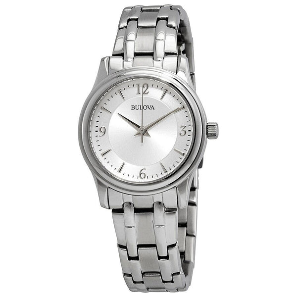 Bulova Quartz Mother of Pearl Dial Stainless Steel Ladies Watch #96M140 - Watches of America