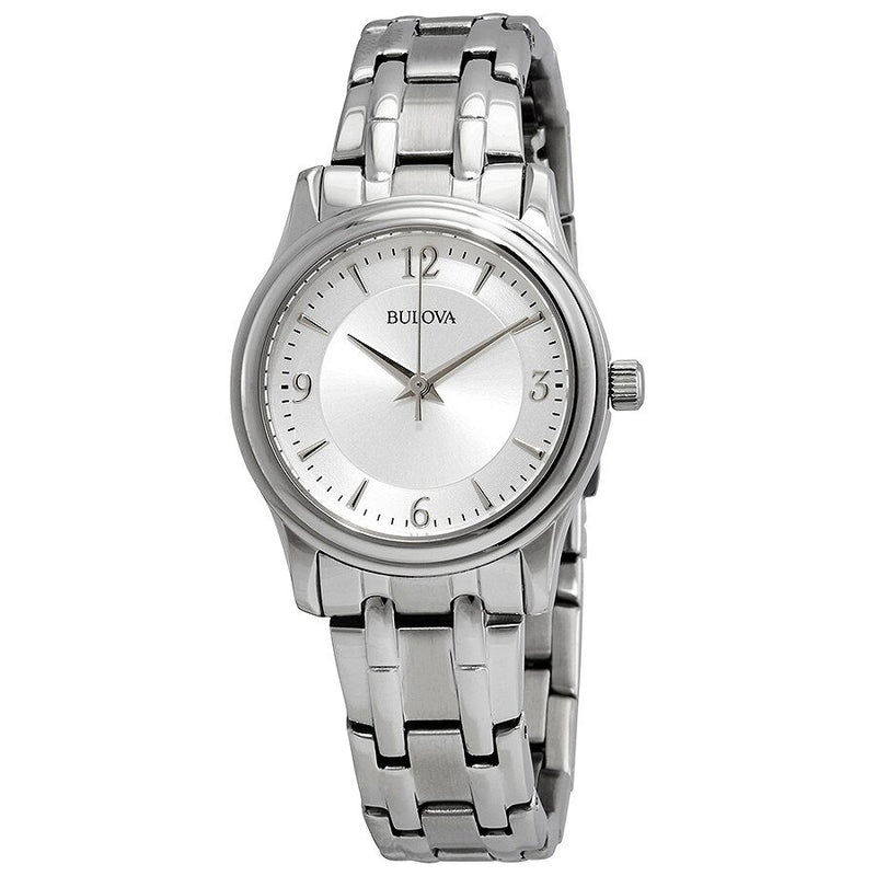 Bulova Quartz Mother of Pearl Dial Stainless Steel Ladies Watch #96M140 - Watches of America