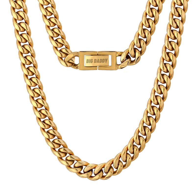 Big Daddy 10mm All Gold Cuban Long Chain