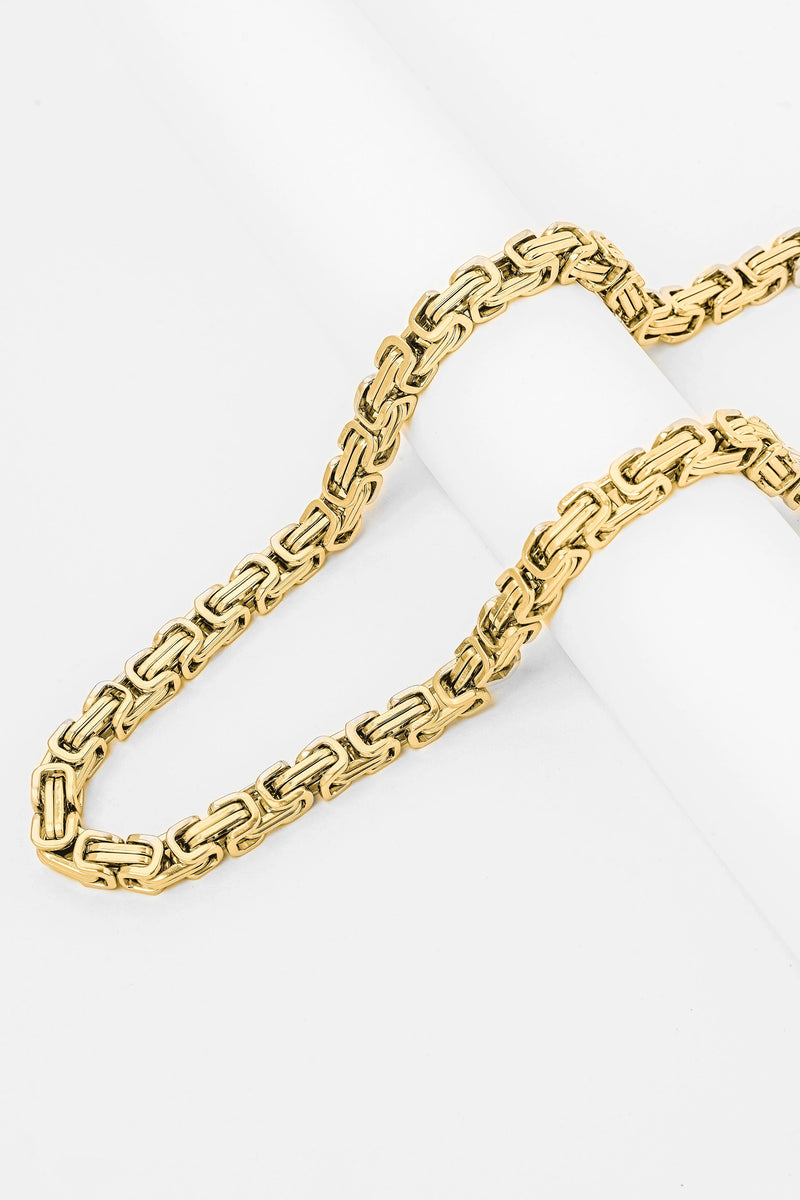 Big Daddy 8MM Byzantine Link 18K Gold Chain