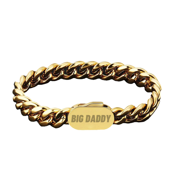 Big Daddy Brazalete de eslabones cubanos de Miami de oro de 10 mm