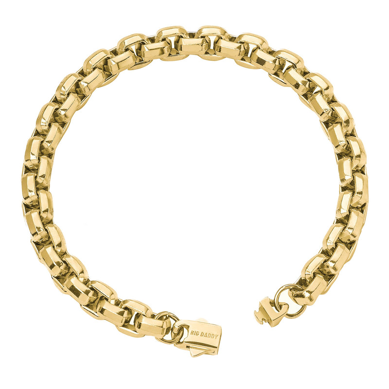 Big Daddy 8MM Gold Franco Box Chain Bracelet