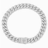 Big Daddy 10MM Iced Out Cuban Link Silver Bracelet