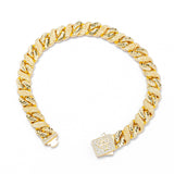 Big Daddy 10MM Sandblast Diamond & Gold Bracelet