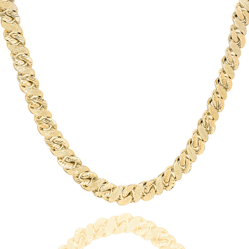 Big Daddy 10MM Sandblast Diamond & Gold Chain