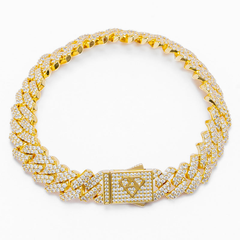 Big Daddy 12MM Full Iced Out Cuban Gold Bracelet