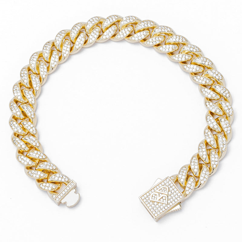 Big Daddy 12MM Gold Diamond Cuban Link Bracelet