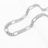 Big Daddy 12MM Hip Hop Iced Figaro Silver Chain