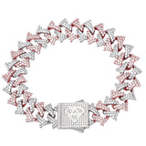 Big Daddy 18MM Solid Two-Tone Spiked Diamond Bracelet