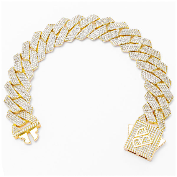Big Daddy 20MM Iced Out Cuban Link Gold Bracelet