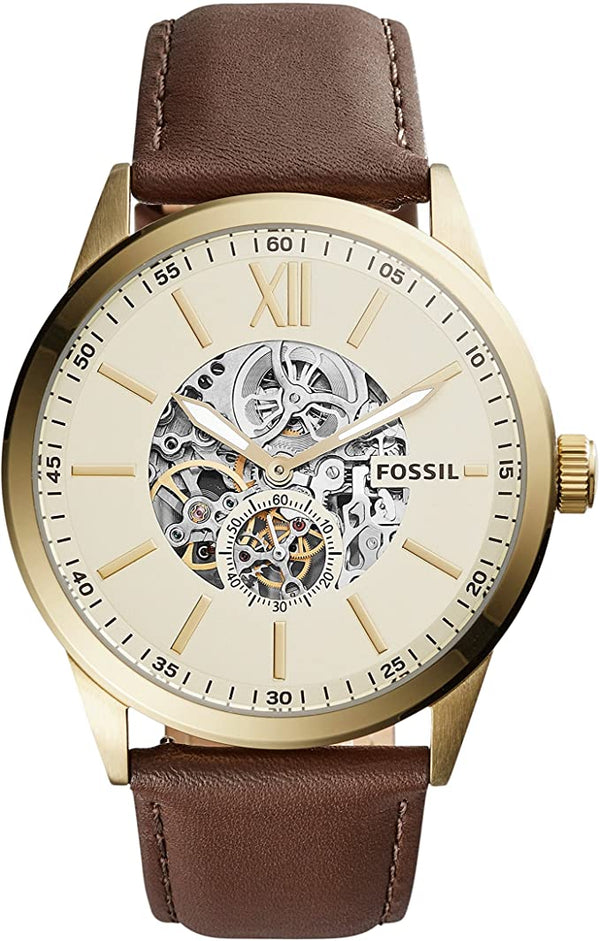 Fossil Flynn Mechanical Brown Leather Men's Watch  BQ2215 - Watches of America