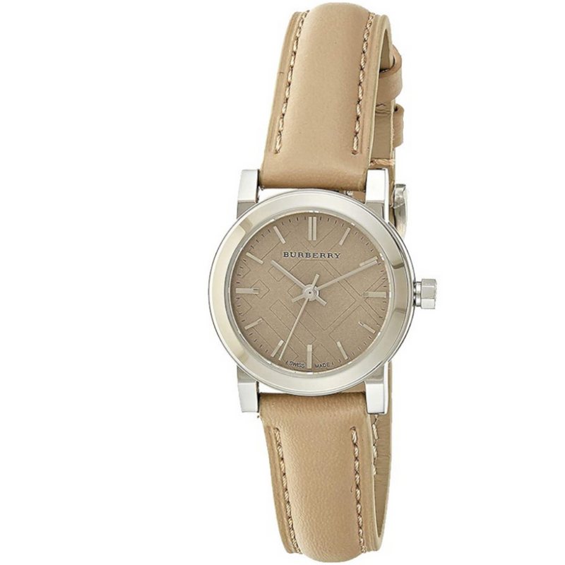 Burberry heritage beige leather watch on sale