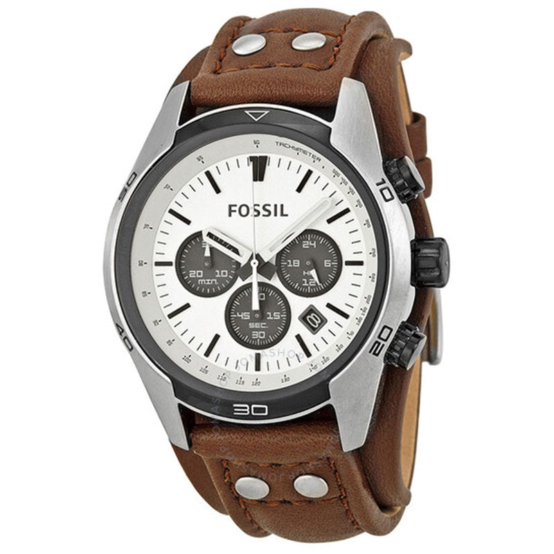 Fossil Coachman Chronograph White Dial Men's Watch  CH2890 - Watches of America
