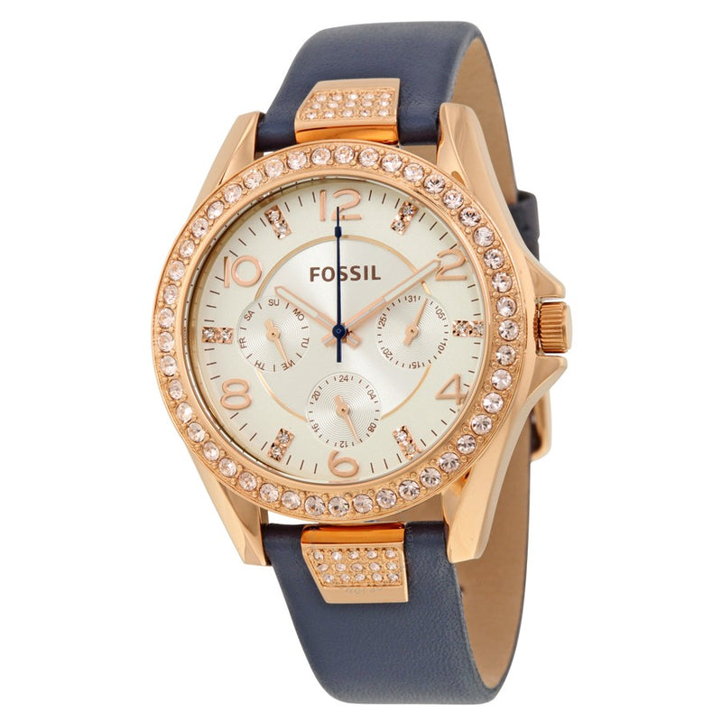 Reloj Fossil Riley multifunción con esfera plateada para mujer ES3887