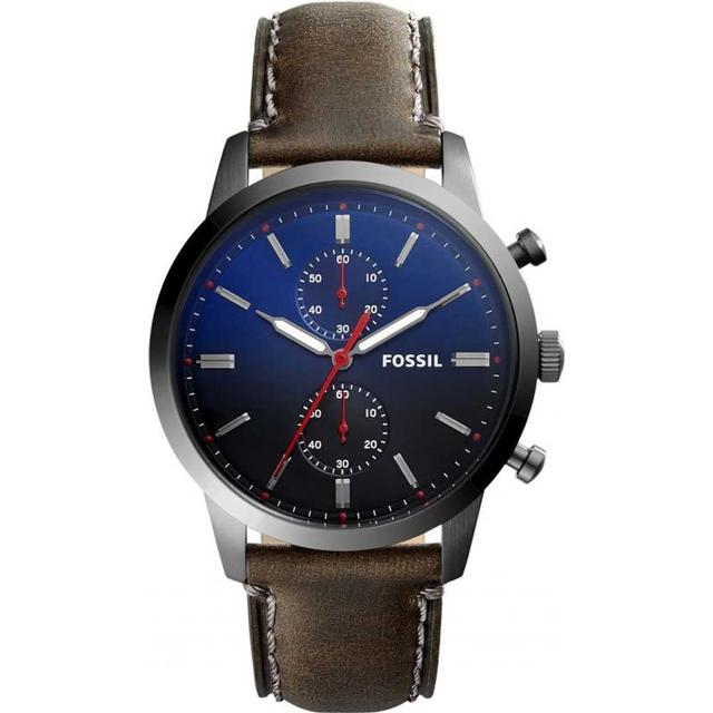 Fossil Townsman Chronograph Blue Dial Brown Men's Watch  FS5378 - Watches of America