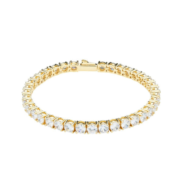 Big Daddy 4 mm Brazalete de tenis dorado con diamantes