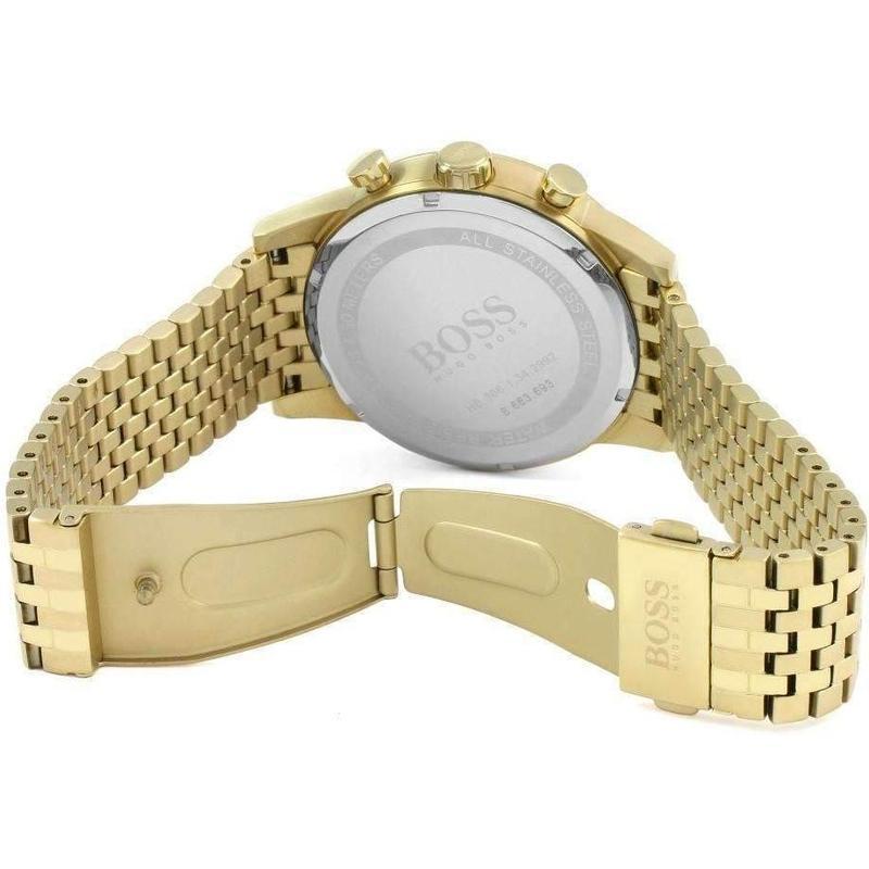 Hugo Boss Stunning Gold Navigator Black Chronograph S/Steel Men's Watch#1513531 - Watches of America #4