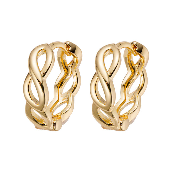Big Daddy Intertwined Hollow Gold Hoops Earring