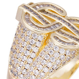 Big Daddy Money Team Baguette Iced Out Ring