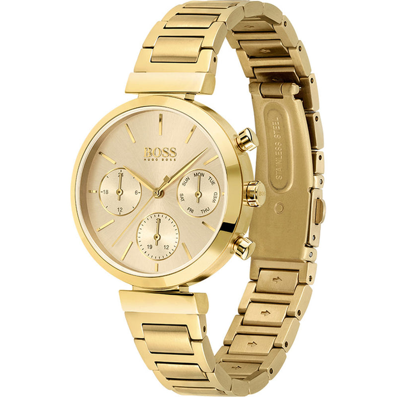 Hugo Boss Flawless Chronograph Gold Women's Watch 1502532 - Watches of America #2