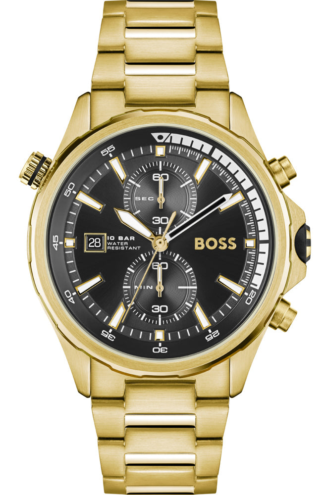 Hugo Boss Globetrotter Gold Chronograph Men's Watch  1513932 - Watches of America