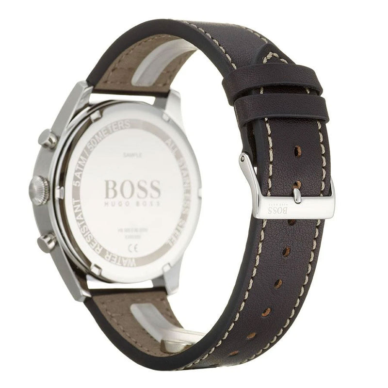 Hugo Boss Pioneer Black Leather Men's Watch 1513708 - Watches of America #3