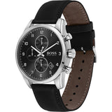 Hugo Boss Skymaster Black Leather Strap Men's Watch 1513782 - Watches of America #2