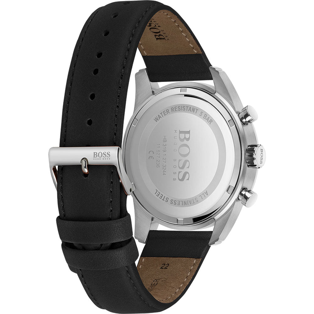 Hugo Boss Skymaster Black Leather Strap Men's Watch 1513782