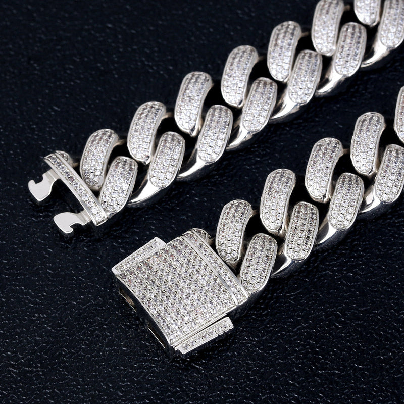 Big Daddy 18mm Silver & Diamond Cuban Link Chain