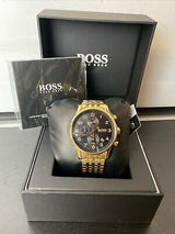 Hugo Boss Stunning Gold Navigator Negro Cronógrafo S/Acero Reloj para hombre 1513531