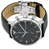 Emporio Armani Black Leather Men's Watch#AR0397 - Watches of America #5