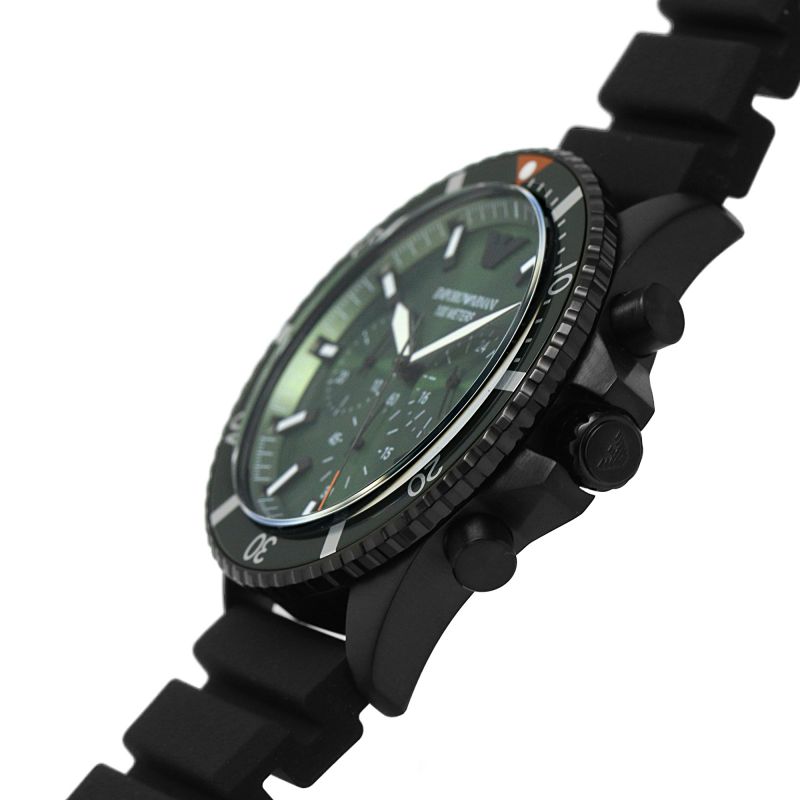 Emporio Armani Chronograph Black Silicone Men\'s Watch AR11463 – Watches of  America