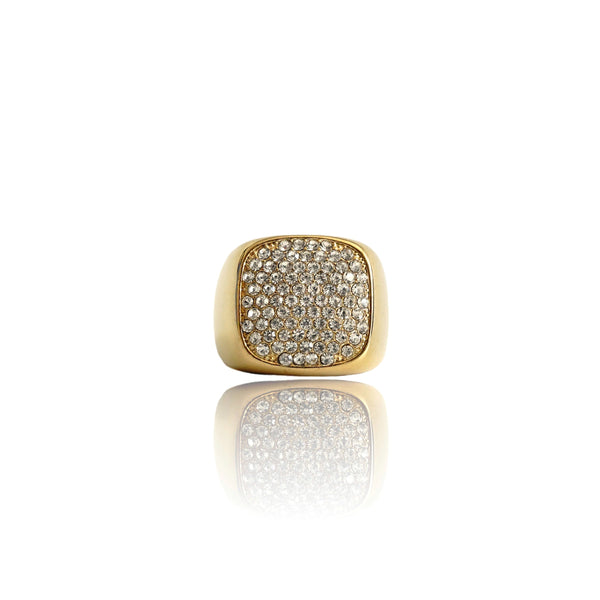 Big Daddy Pave Signet Gold Ring