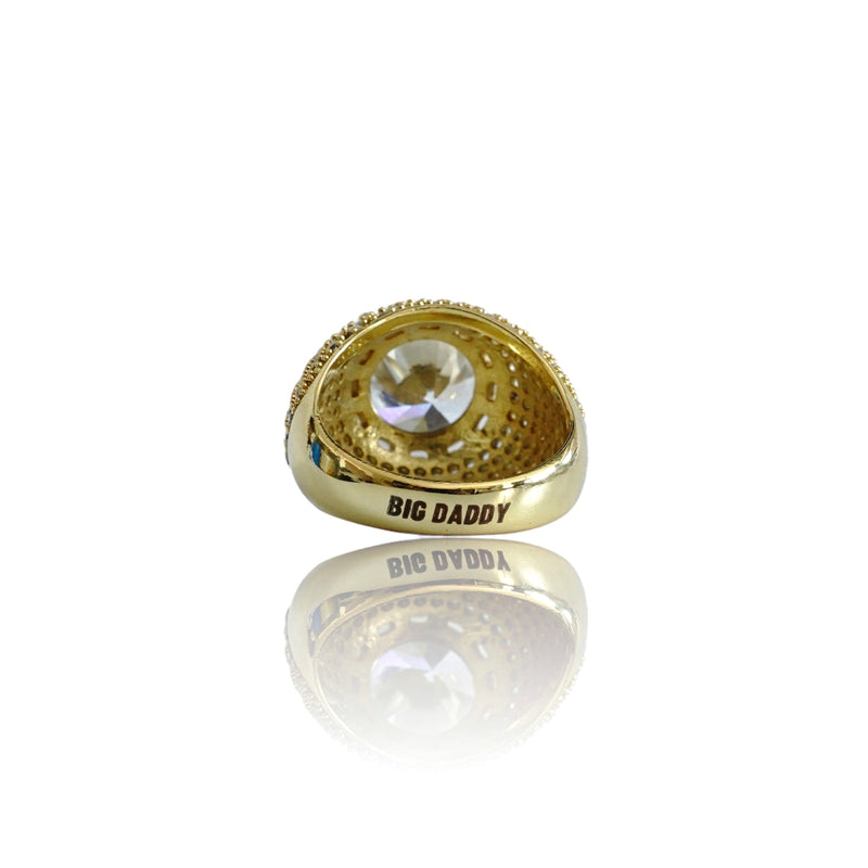 Big Daddy Iced Out Cluster Gold Ring