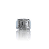 Big Daddy Iced Out Square Bling anillo de plata