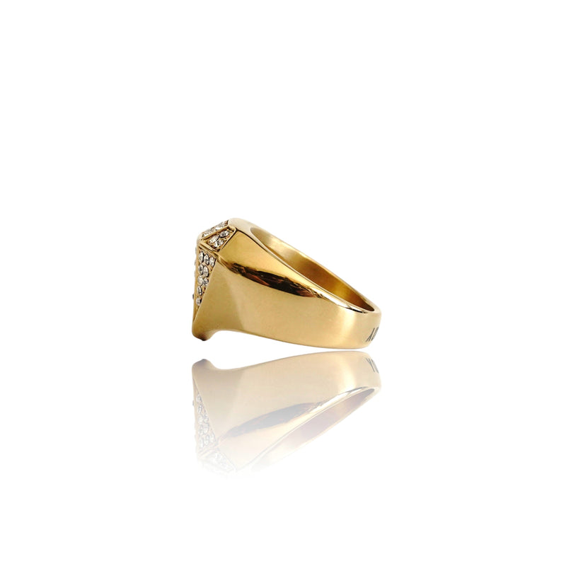 Big Daddy Bling Diamond Shape Gold Ring