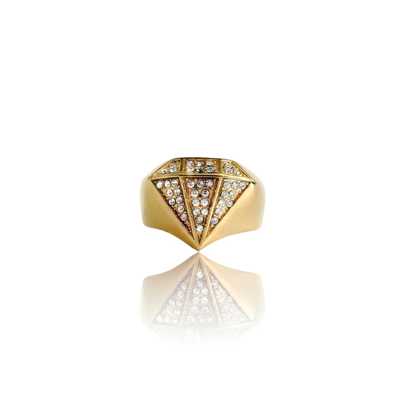 Big Daddy Bling Diamond Shape Gold Ring