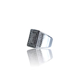 Big Daddy Iced Pave Square Silver Ring