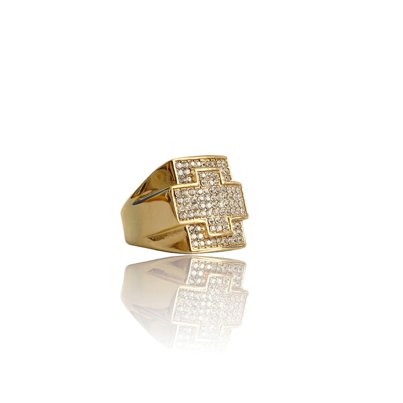 Big Daddy Iced Out Cross Gold Ring