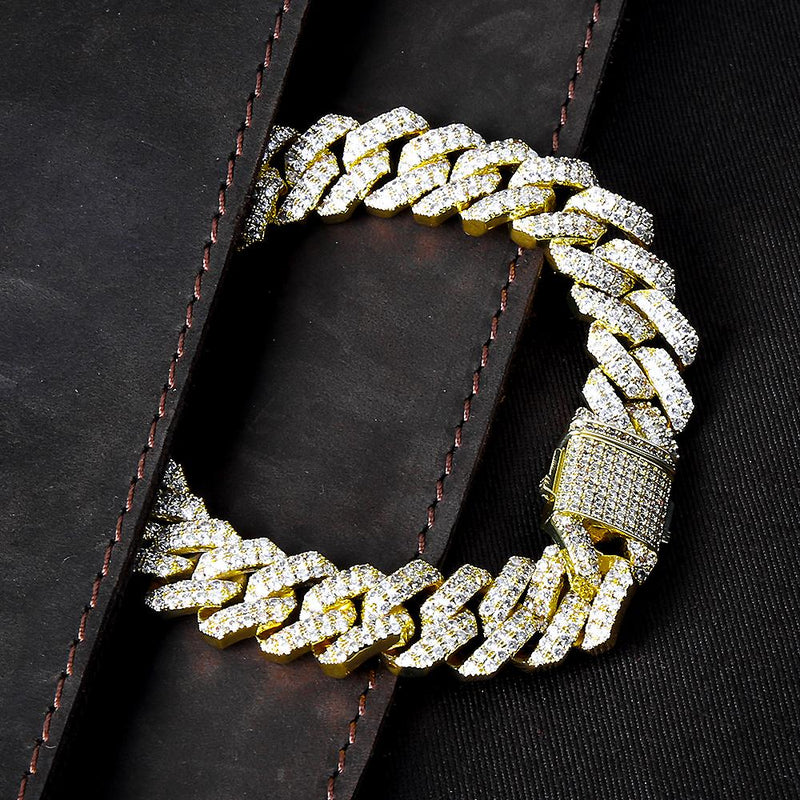 Big Daddy 15mm Chunky Gold Iced Out Diamond Cuban Bracelet