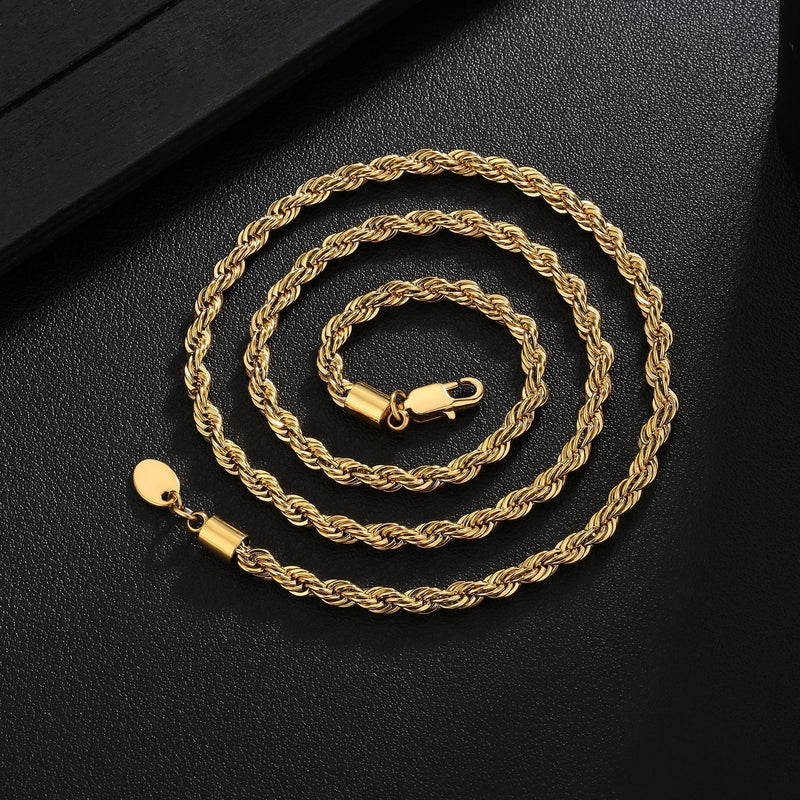 Big Daddy 4mm Stainless Steel Gold Rope Chain