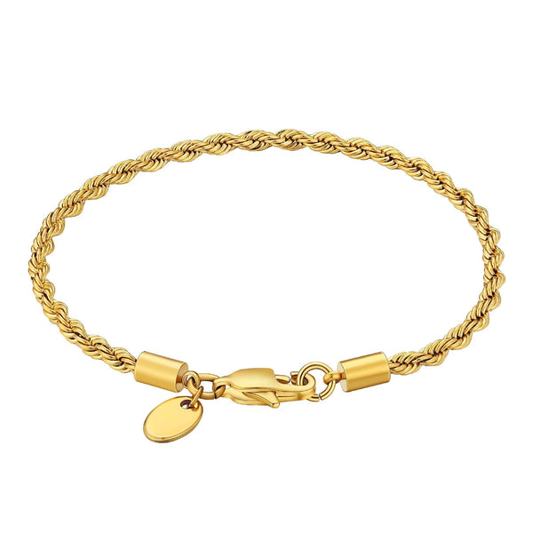 Big Daddy 5mm Rope Chain Gold Women's Bracelet
